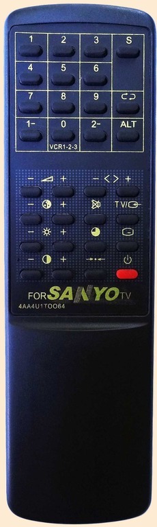 Пульт ДУ Sanyo 4AA4U1T0064 (CEM-1454, CEM-2054, CEM-2140, CEM-2140C, CEM-2511VSU-00, CEM-2511VSV, CEM-2515USU-00, CEM-2515VSU, CEM-2515VSU-00, CEM-251USU-00, CEP-3021,  CEP-3022)